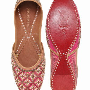 Vibrant Pink Handcrafted Embroidered Jutti